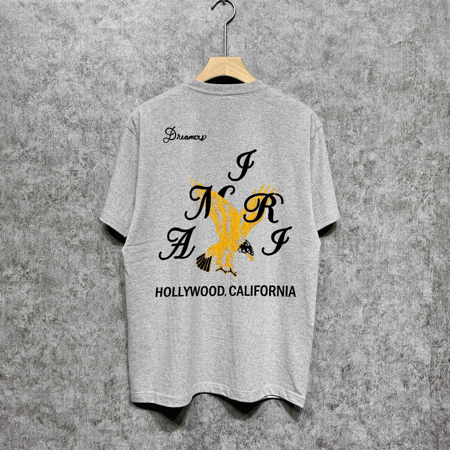 Amiri t shirts hollywood eagle printing short sleeve