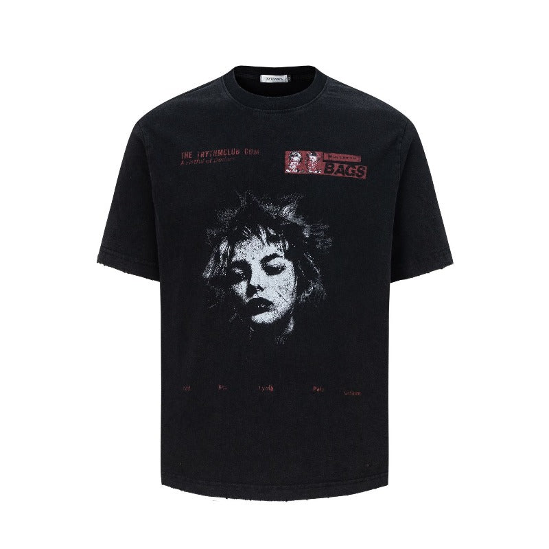 Men's t-shirts: american street style, unisex, premium summer graphic tee - figure painting design, slim fit, short sleeve
