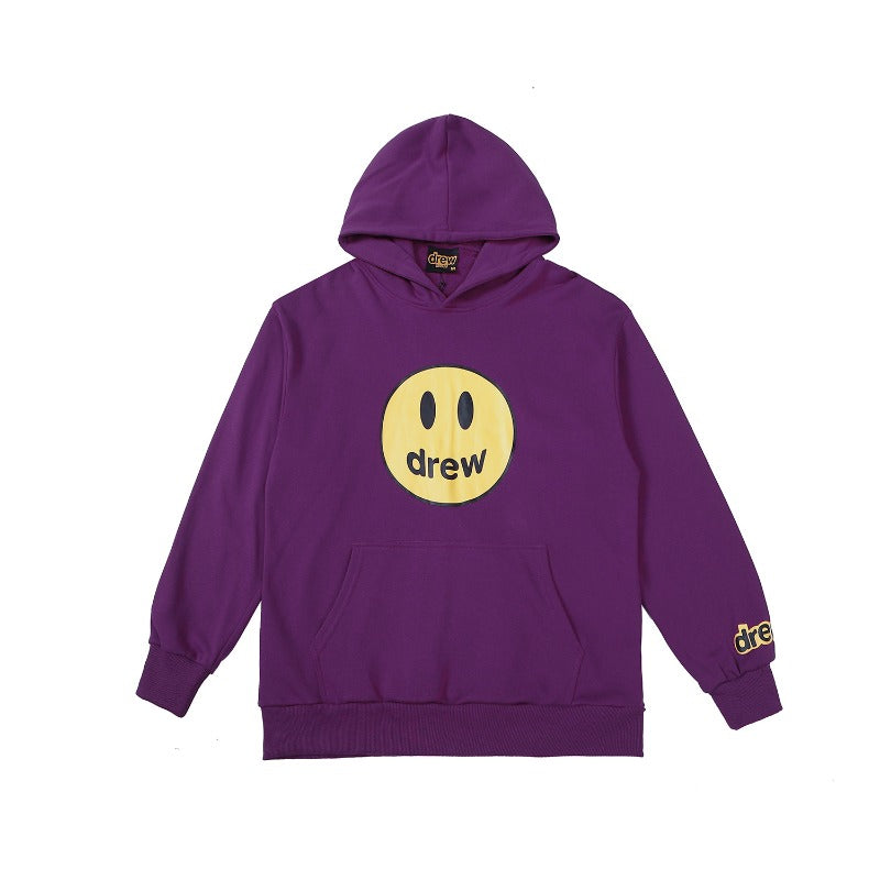 Drew house hoodie - autumn/winter d@ew classic smiley face letter print hooded sweatshirt (available in fleece and terry loop)