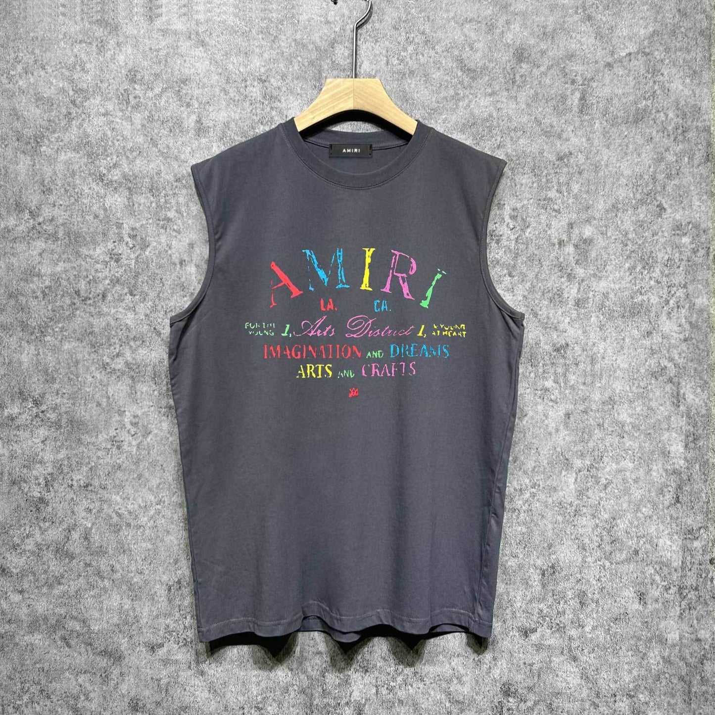 Amiri tank top watercolor cartoon letterprinting