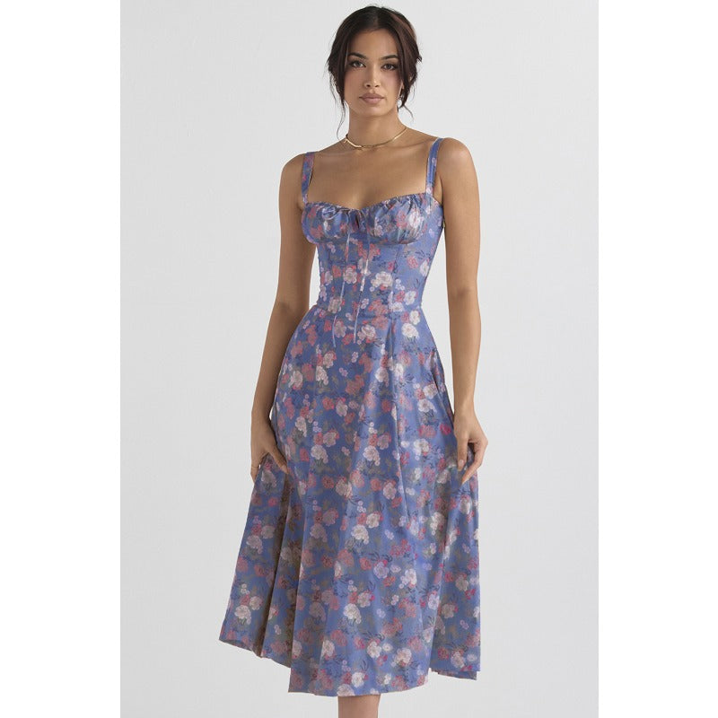 Women's dress: amazon bestseller - summer chic, elegant, high-end, spaghetti strap, soft & feminine style - french-inspired dress for women
