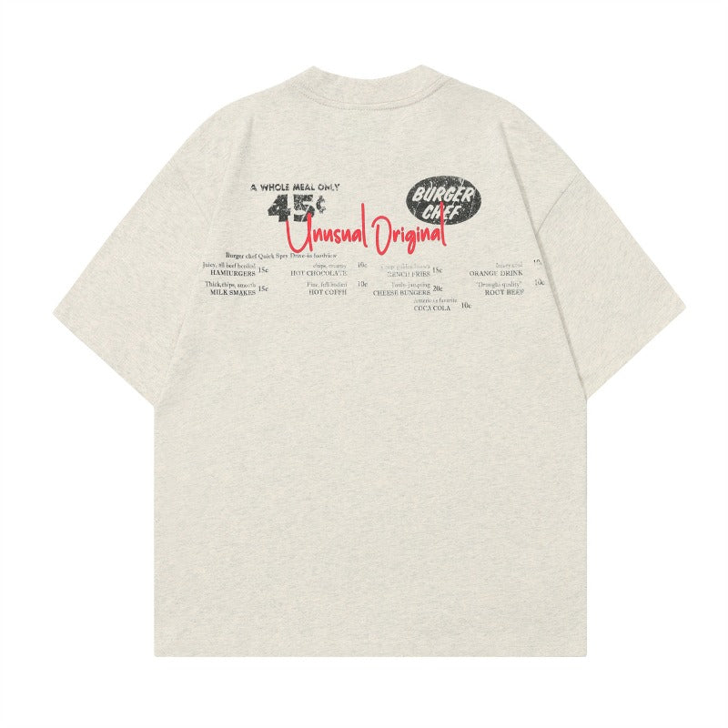 Men t shirts t man kun springfashion trendy nostalgic realistic food pattern loose round neck short-sleeved t-shirt