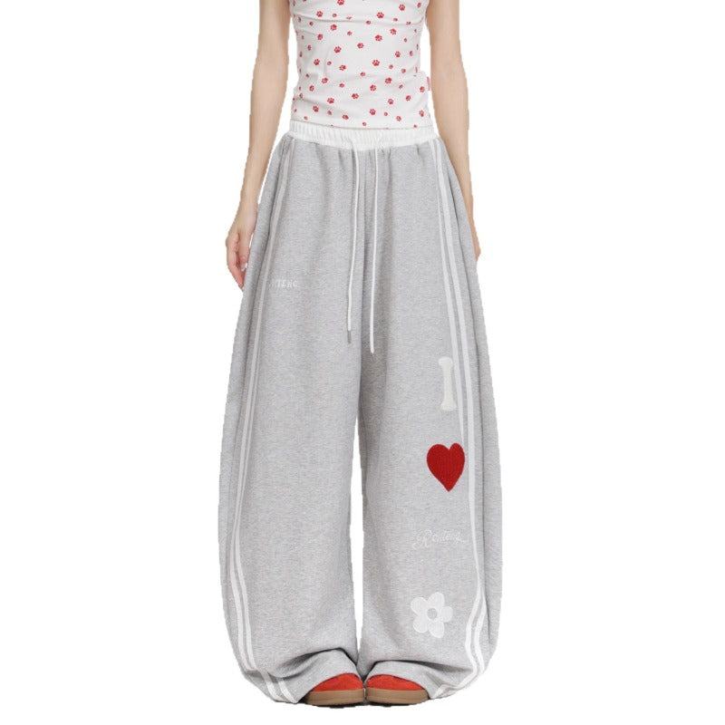 Women casual pants women's alphabet love stitching sweatpants