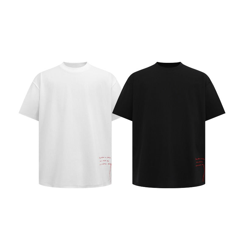 Men's t-shirts: american streetwear summer unisex premium minimalist solid color design heavyweight short sleeve tee