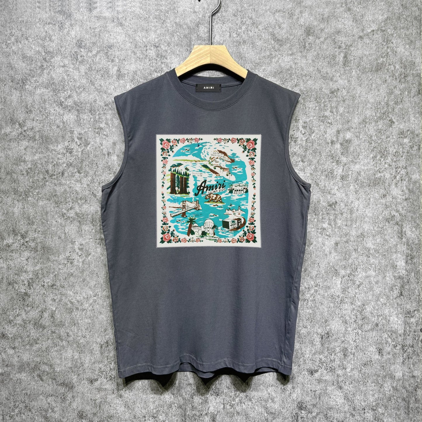 Amiri tank top water estate printing
