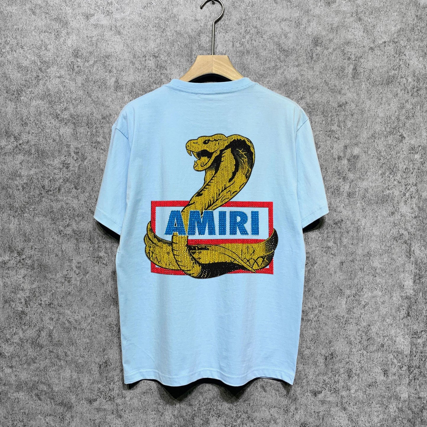 Amiri t shirts king cobra gold printing short sleeve