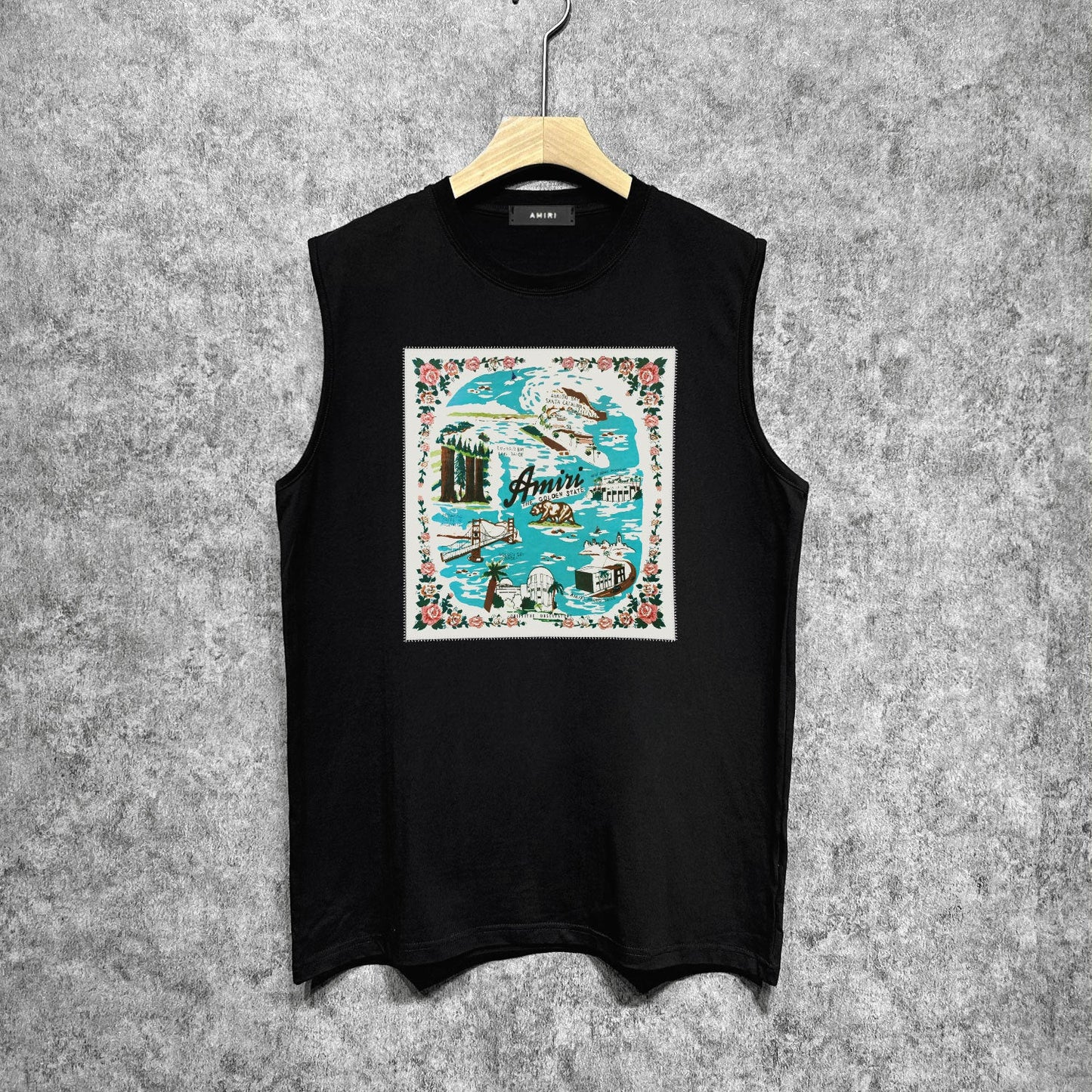 Amiri tank top water estate printing