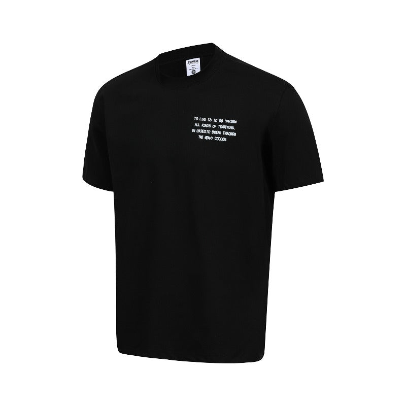 W american high street retrocouple style street trendy character pattern design men's round neck fitted short-sleeved t-shirt