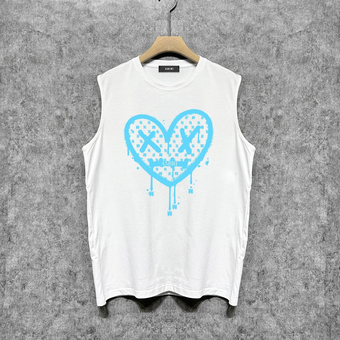 Amiri tank top splash paint heartprinting