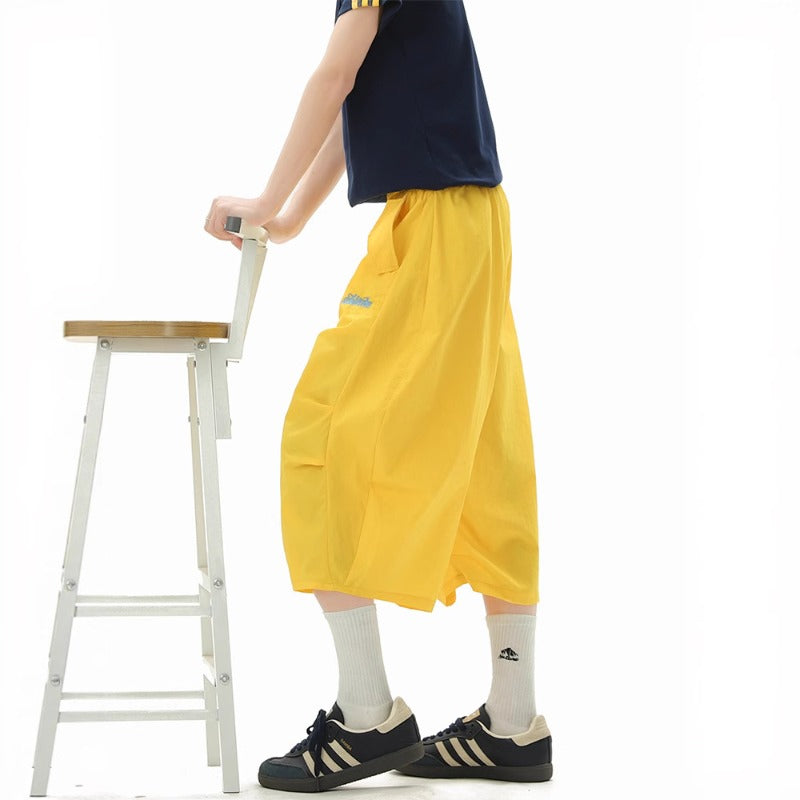 Women casual pant summer thin loose cropped pants