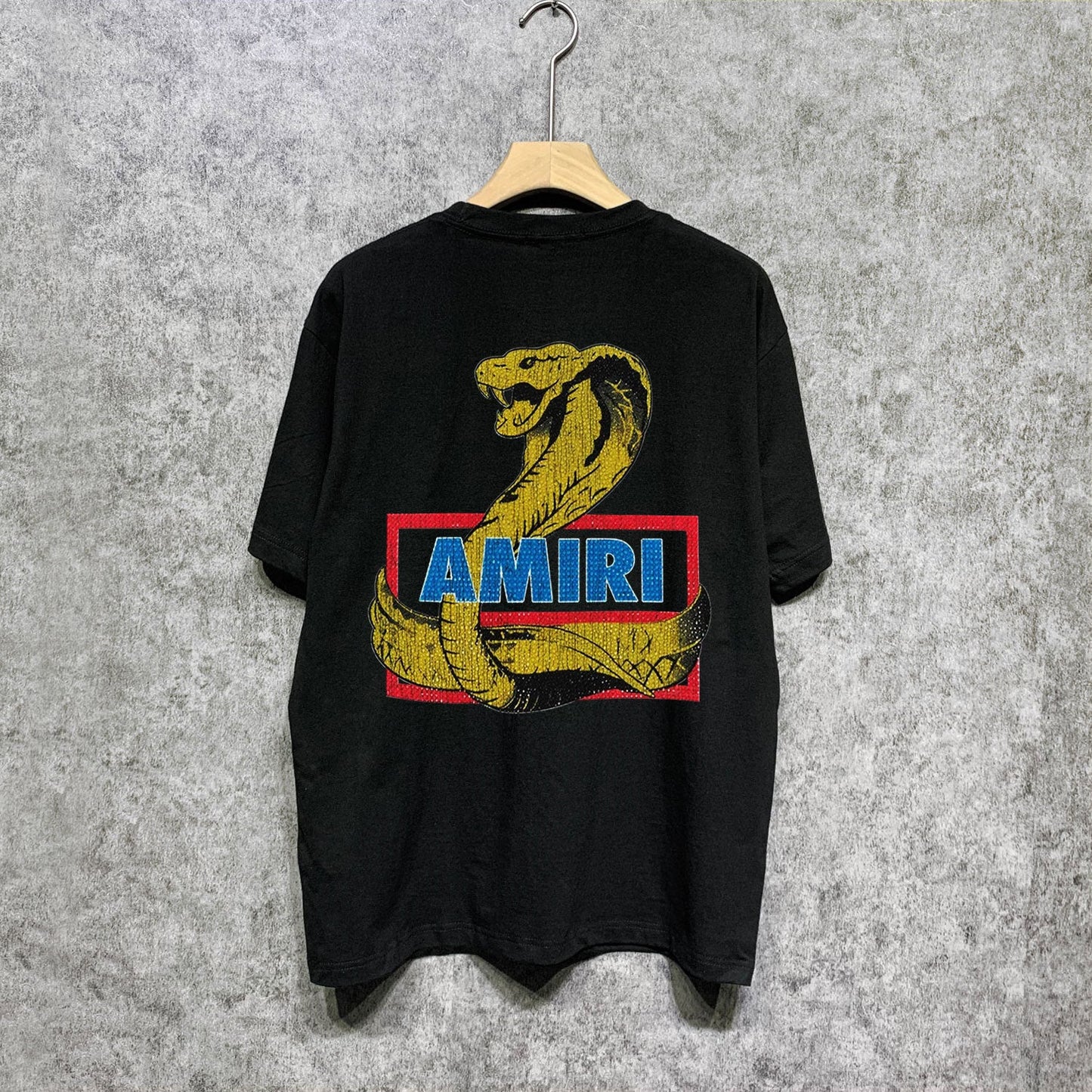 Amiri t shirts king cobra gold printing short sleeve