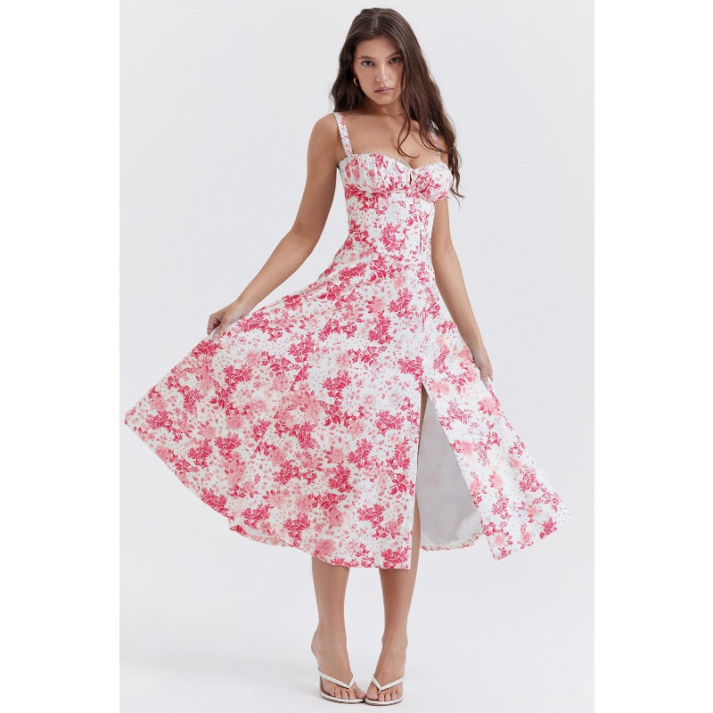 Women's dress: amazon bestseller - summer chic, elegant, high-end, spaghetti strap, soft & feminine style - french-inspired dress for women